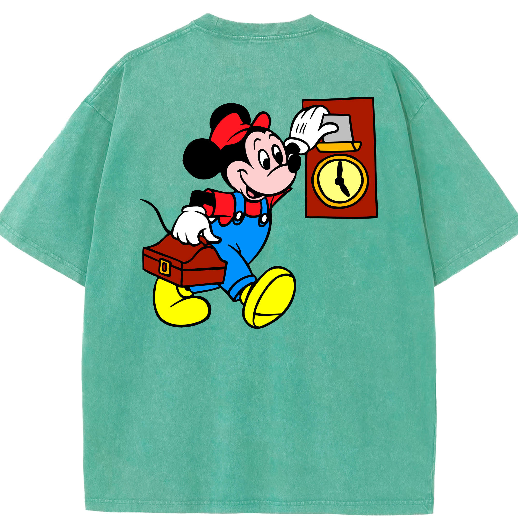 （画像用） ミッキーマウス Mickey Mouse 綿100% ヴィンテージ風 半袖Tシャツ（背面プリント）